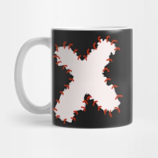 Cross Stitches red and white t shirt Mug